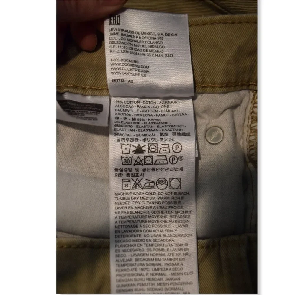 Dockers Straight Fit Khaki Chino Pants Mens 32 x 34 Used Work Uniform Cotton EUC